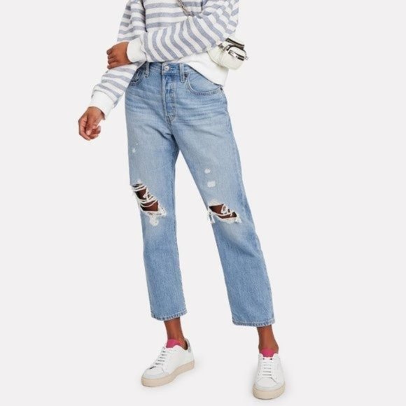 Levi's Denim - New Levi's 501 Original Cropped Patched Jean